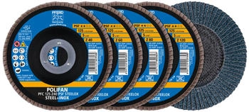 Pferd POLIFAN Fächerscheiben-Set PFC 125 konisch Z40/60/80/120 PSF STEELOX für Stahl/Edelstahl (69198300)
