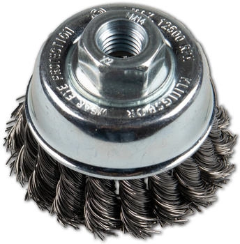 Klingspor Topfbürste gezopft 100 mm Gewinde M14 0,5 Stahl (358338)