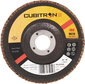 3M Cubitron II Fächerschleifscheibe 967A 115mm konisch K40+ (7000104359)