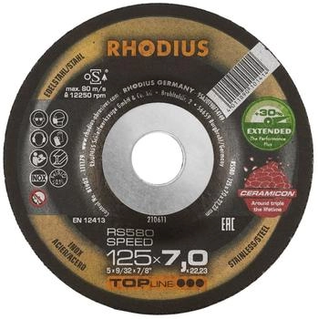 RHODIUS Schruppscheibe RS580 SPEED EXTENDED 125 x 7,0 x 22,23 mm für Edelstahl/Stahl (210611)