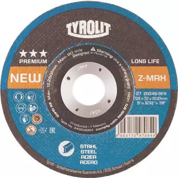 Tyrolit Schruppscheibe Z-MAX 230x7x22,23mm für Stahl (34353689)