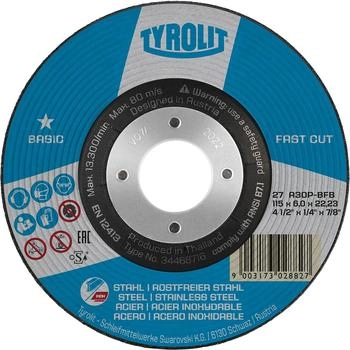 Tyrolit FASTCUT Basic Schruppscheibe 125x6x22,23mm A30P-BFB für Stahl/Edelstahl (34468717)