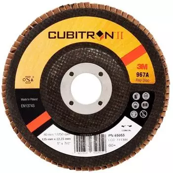 3M Fächerscheibe Cubitron II 967A Ø 125 mm Körnung 60+ konisch INOX Keramikkorn (7100011144)