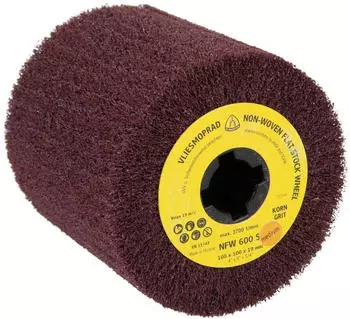 Klingspor NFW 600 S Vlies-Satinierwalze &Oslash;110x100x19mm P80 grob rotbraun (320253)