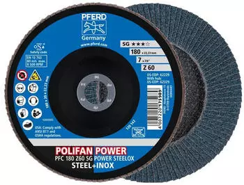 Pferd POLIFAN POWER PFC F&auml;cherscheibe 180mm K60 konisch Zirkonkorund (67786185)