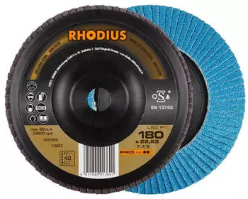 RHODIUS LSZ P1 F&auml;cherschleifscheibe 180x22,23mm K40, 10 Stk. (202559)