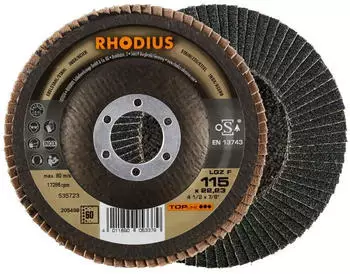 RHODIUS TOPline LGZ F F&auml;cherschleifscheibe 115x22,23mm K60 (205498)