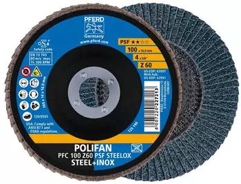Pferd POLIFAN F&auml;cherschleifscheibe PFC konisch Z60 PSF STEELOX 100x16mm (67766100)