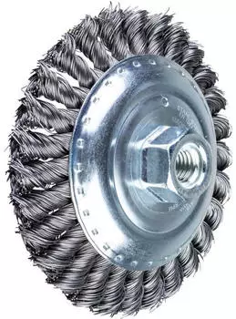 Pferd Kegelb&uuml;rste gezopft KBG 125x15mm M14 Stahl-Draht 0,50mm (43317001)