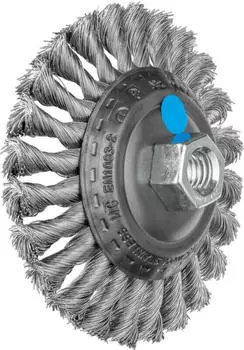 Pferd Kegelb&uuml;rste gezopft KBG &Oslash;115x15mm M14 Edelstahl-Draht 0,35mm (43315003)
