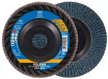 Pferd POLIFAN F&auml;cherschleifscheibe PFC 115mm Z40 konisch, Stahl/Edelstahl (67771114)