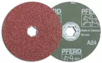 PFERD TOOLS COMBICLICK Korund Fiberscheibe &Oslash; 125 mm A24 f&uuml;r universelle