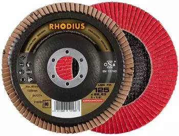 RHODIUS TOPline LGK FK F&auml;cherschleifscheibe 125x22,23mm K80 (210261)