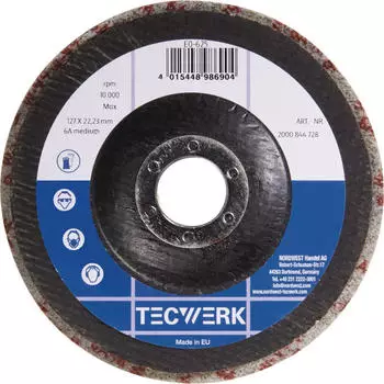 Tecwerk Vlies-Kompaktscheibe BUF017 125mm Super Finish mit Fiberglasr&uuml;cken (2000844727)