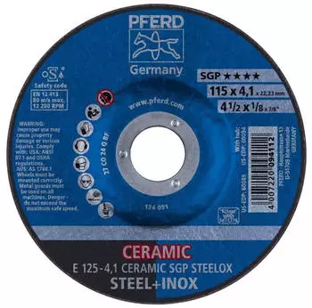 Pferd E 125-4,1 CERAMIC SGP STEELOX Schruppscheibe gekr&ouml;pft &Oslash;125mm (62100125)