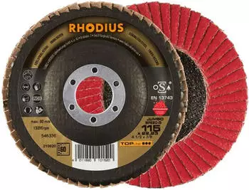 RHODIUS JUMBO SPEED G F&auml;cherschleifscheibe 115x22,23mm K60, Edelstahl/Stahl, 10 St. (210620)