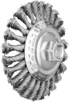 Pferd KBG Kegelb&uuml;rste gezopft &Oslash;115x15mm M14 Stahldraht (43315001)