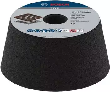 Bosch Schleiftopf konisch Metall/Guss 110/90x55mm P16 (1608600231)