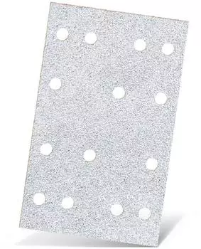 Menzer White Klett-Schleifb&ouml;gen 133x80mm 14-Loch Normalkorund, 50 Stk. (252085150)
