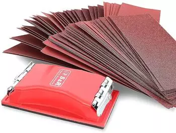 S & R Schleifpapier-Set mit Handschleifer 81-teilig P40-P400, 93x230mm (232.093.080)