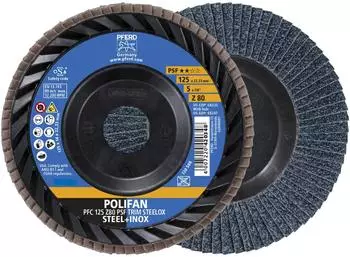 Pferd POLIFAN F&auml;cherschleifscheibe PFC 125x22,23mm konisch K80 (67771128)
