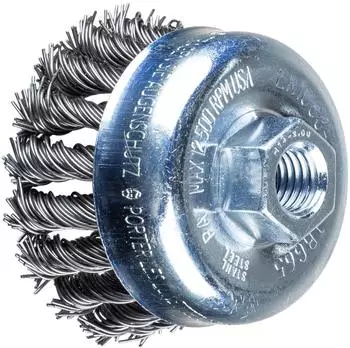 Pferd Topfb&uuml;rste TBG gezopft, Stahldraht, &Oslash;65mm, M14, 0,8mm (43305018)