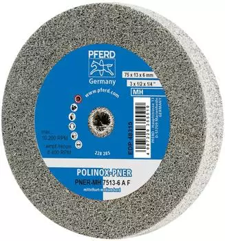 Pferd POLINOX PNER-MH Schleifrad Vlies 75x13mm, Korund, Bohrung 6mm (44691242)