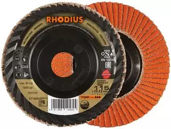 RHODIUS JUMBO LONGLIFE TRIM F&auml;cherschleifscheibe 115x22,23mm K40, Edelstahl/Stahl, 10 St. (211407)