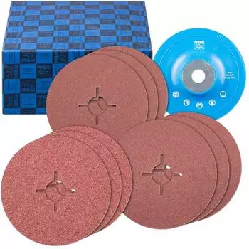 Pferd Fiberschleifer-Set FS 125-22 Universal, Korund, Ø125mm, Körnung 36–80 (64198001)