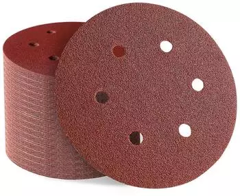 LuxusKollektion Schleifscheiben 150mm Klett 6-Loch, Gemischte Körnung P60-P320, 100 Stück