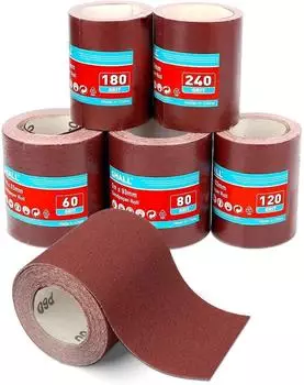 LuxusKollektion Schleifpapierrollen-Set 5 Rollen 9,3cm x 5m Körnung 60-240 Aluminiumoxid