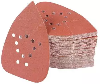 LuxusKollektion Dreieckschleifpapier Klett 135x93mm Körnung 150, 100 Stück (12 Löcher)