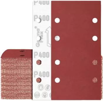 LuxusKollektion Schwingschleifer-Schleifpapier 93x185mm P400 8 Löcher, 80 Stück