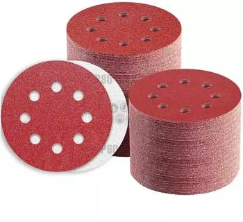 LuxusKollektion Schleifscheiben 125mm Klett 8-Loch Körnung 80, 80 Stück