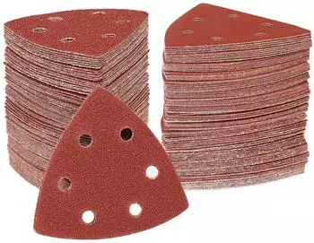LuxusKollektion Deltaschleifpapier Klett 93x93x93mm K&ouml;rnung 60, 50 St&uuml;ck (6 L&ouml;cher)