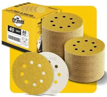 LuxusKollektion Schleifscheiben 125mm 8-Loch Klett P40, 80 Stück