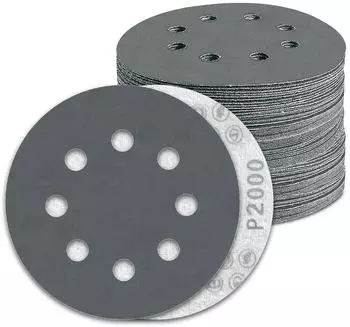 LuxusKollektion Nassschleifpapier 125mm Klett 8-Loch Körnung 2000, 100 Stück (G2000)