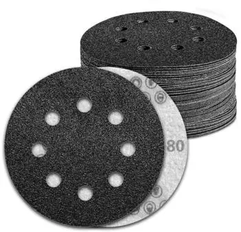 LuxusKollektion Schleifscheiben 125mm Klett 8-Loch Körnung 80 für Exzenterschleifer (G80)