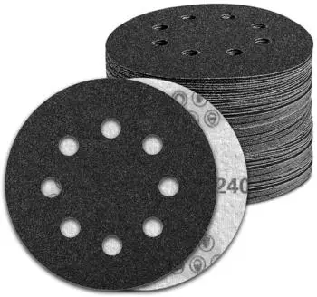 LuxusKollektion Schleifscheiben 125mm Klett 8 Loch Körnung 240 Nassschliff, 100 Stk (G240)