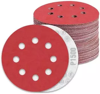 LuxusKollektion Schleifscheiben 125mm Klett 8-Loch P1500 für Exzenterschleifer (100 Stück)