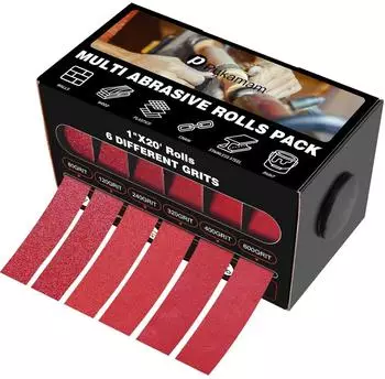 LuxusKollektion Schleifpapierrolle 25mm x 6m, Körnung 80-600, 6er-Set