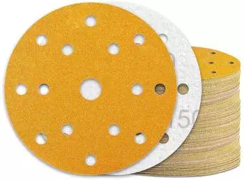 LuxusKollektion Klett-Schleifscheiben 150mm, Körnung 150, 15 Loch, 60 Stück