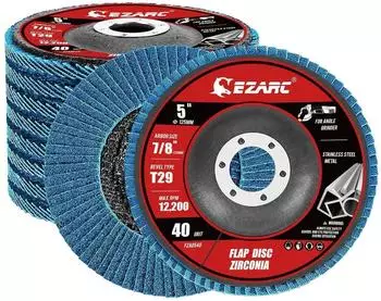 LuxusKollektion F&auml;cherschleifscheiben &Oslash;125mm, K&ouml;rnung 40, Zirkonkorund, 10 St&uuml;ck