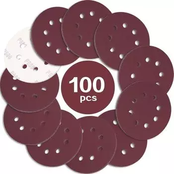 LuxusKollektion Schleifscheiben 125mm Klett, K&ouml;rnung 600, 8 Loch, 100 St&uuml;ck