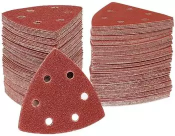 LuxusKollektion Deltaschleifpapier Klett 93x93x93mm 6 Löcher, 50 Stück Körnung-Mix