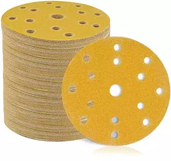 LuxusKollektion Schleifscheiben 150mm Klett 15 Loch P60-P400 Mischkorn, 50er Set