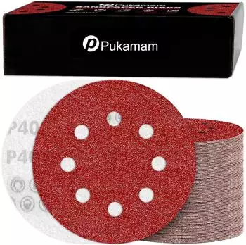 LuxusKollektion Schleifscheiben 125mm Klett 8-Loch P40, 120 Stück