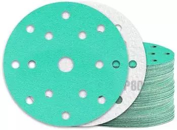 LuxusKollektion Schleifscheiben Klett 150mm K&ouml;rnung 80 15-Loch, 60 St&uuml;ck
