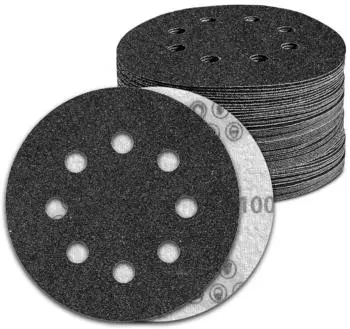 LuxusKollektion Nassschleifpapier 125mm Klett 8-Loch K&ouml;rnung 100 Siliziumkarbid, 100 St&uuml;ck