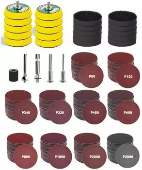 LuxusKollektion Schleifpapier-Set 325-teilig, 50mm, Klett, K&ouml;rnung 80-3000
